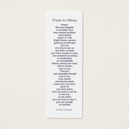 Athena Prayer Card (Front)