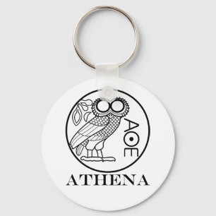 Athena’s owl tetradrachm (Engravers Font) Keychain