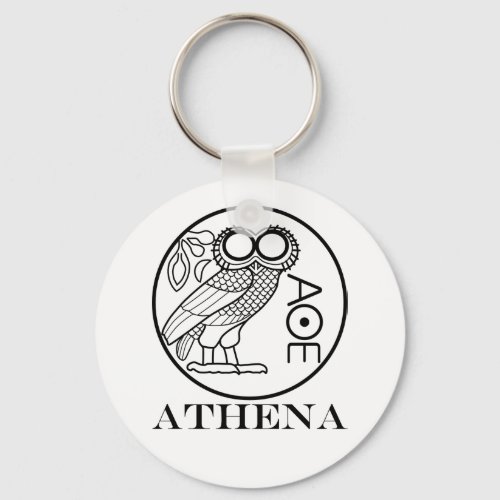 Athenas owl tetradrachm Engravers Font Keychain