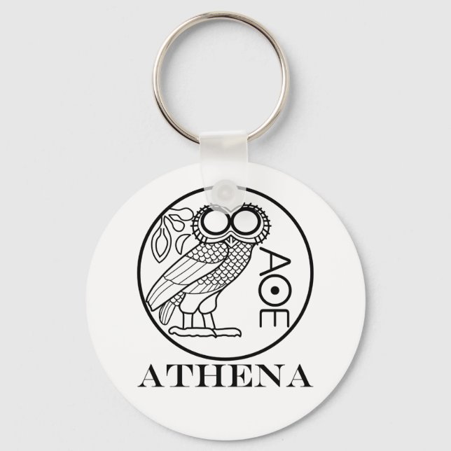 Athena’s owl tetradrachm (Engravers Font) Keychain (Front)