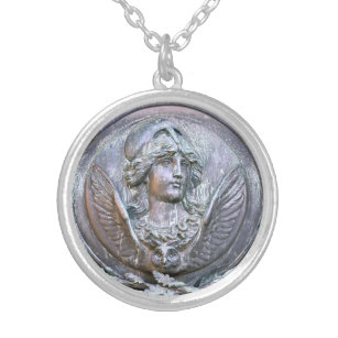 Athena Shield Silver Plated Necklace