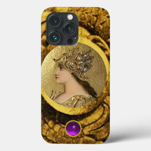 ATHENA WITH FANTASY GRIFFINS AND PURPLE GEMSTONE iPhone 13 PRO CASE