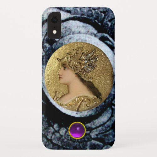 ATHENA WITH FANTASY GRIFFINS AND PURPLE GEMSTONE iPhone XR CASE