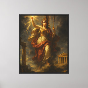 Athena's Lightning: Goddess of Wisdom & Power (Myt Canvas Print
