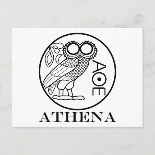 Athenas owl tetradrachm Engravers Font Postcard