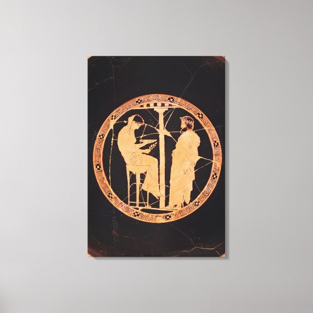 Athenian red-figure kylix depicting Aegeus Canvas Print (Front)