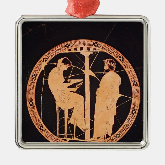 Athenian red-figure kylix depicting Aegeus Metal Ornament (Front)