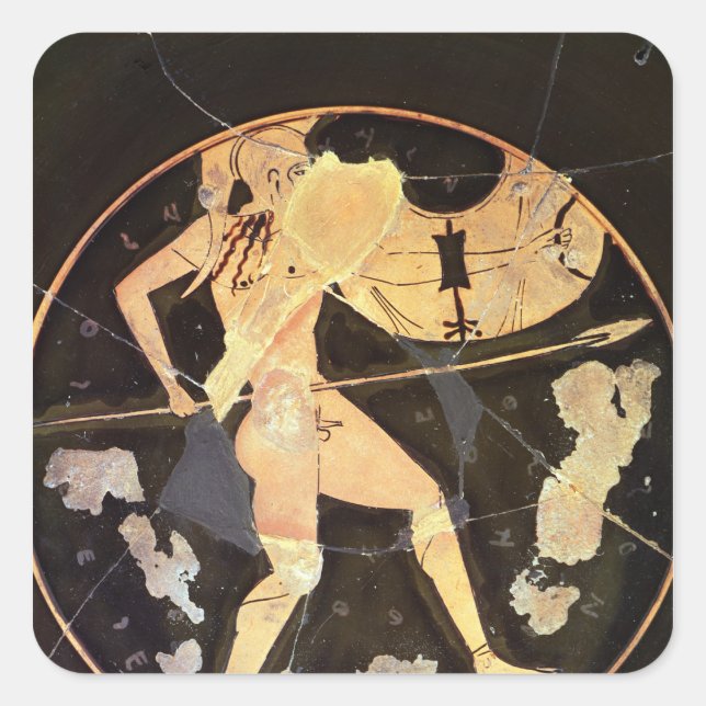 Athenian red-figure kylix square sticker (Front)
