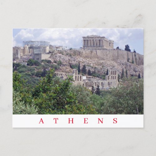 Athens Acropolis view postcard