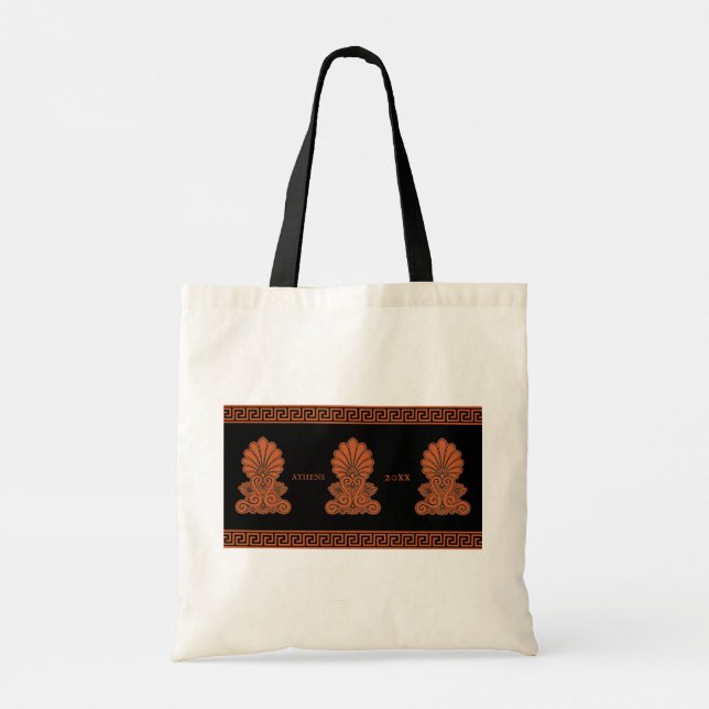 Athens Akrokeramo (Anthemio Ancient Greek Antefix) Tote Bag (Back)