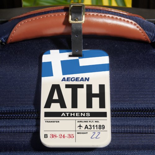 Athens ATH Greece Airline Luggage Tag