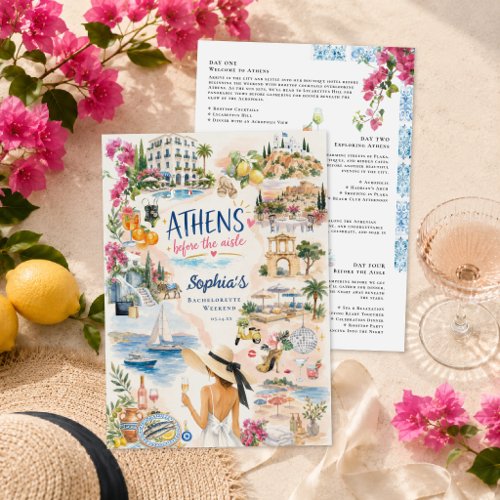 Athens Before the Aisle | Greece Bachelorette Invitation