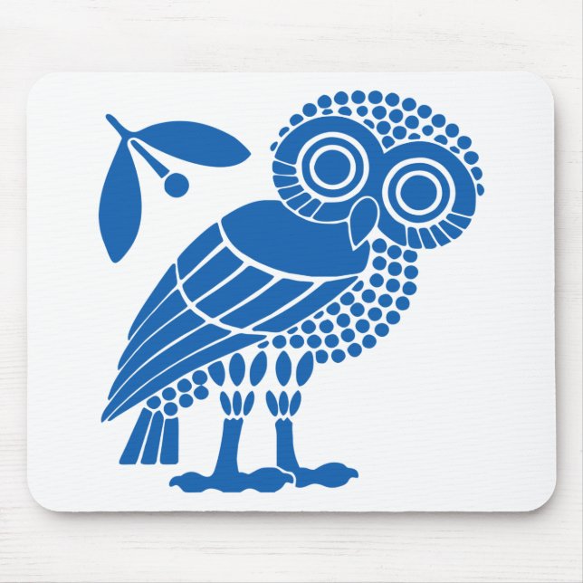 Athens city municipality flag symbol emblem owl bi mouse pad (Front)