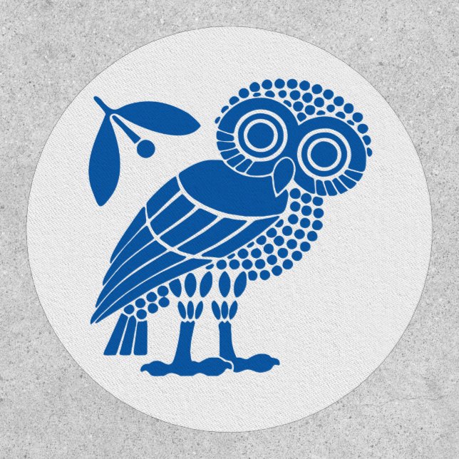 Athens city municipality flag symbol emblem owl bi patch (Front)