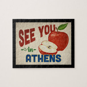 Athens Georgia Apple - Vintage Travel Jigsaw Puzzle