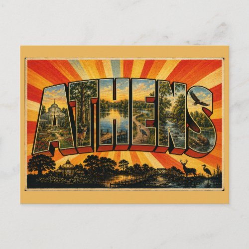 Athens Georgia Botanical Gardens Forest River Art Postcard
