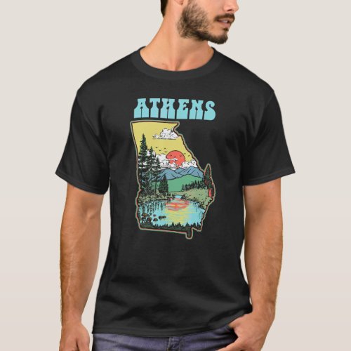 Athens Georgia Outdoors Nature  Vintage State Prid T_Shirt