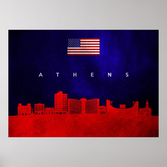 Athens GA skyline poster in editable vector file Stock Photo - Alamy