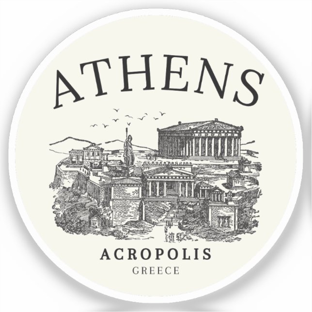 Athens Grecce  Acropolis Vintage scene Sticker (Front)