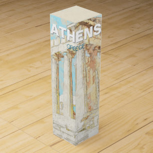 Athens Greece Ancient City Travel Souvenir Wine Box