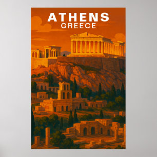 Athens, Greece Ancient Classic Ruins Poster