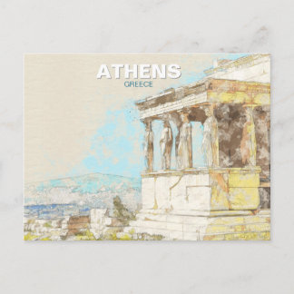 Athens Greece – Ancient Greek City View, Travel  Postcard