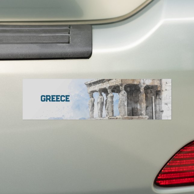 Athens Greece Bumper Sticker – Vintage Travel  (On Car)