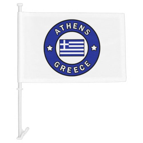 Athens Greece Car Flag