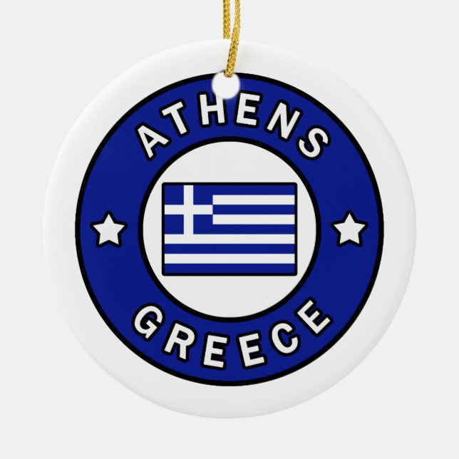 Athens Greece Ceramic Ornament (Front)