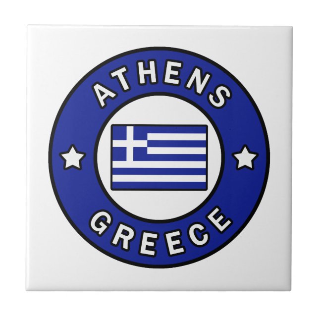 Athens Greece Ceramic Tile (Front)