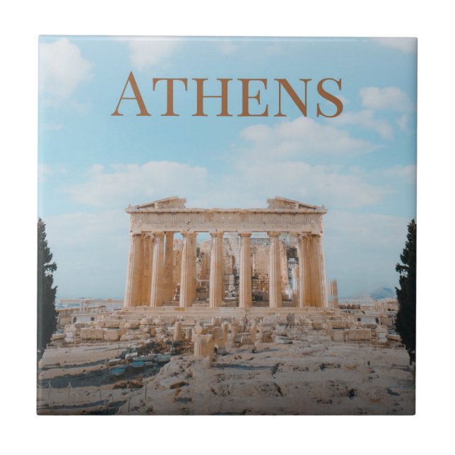 Athens Greece Ceramic Tile (Front)