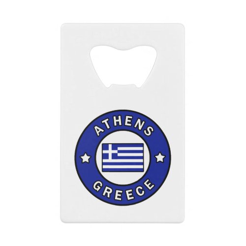 Athens Greece Credit Card Bottle Opener