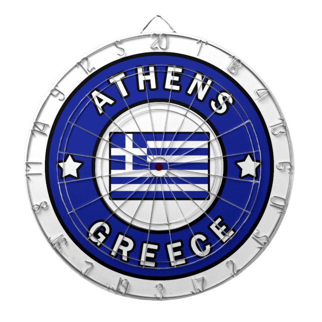 Athens Greece Dartboard With Darts (Front)