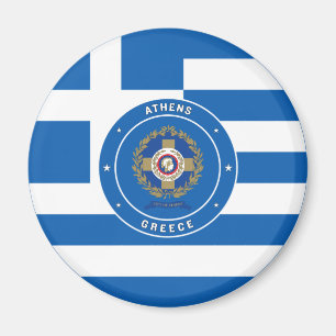 Athens, Greece Emblem & Flag Magnet