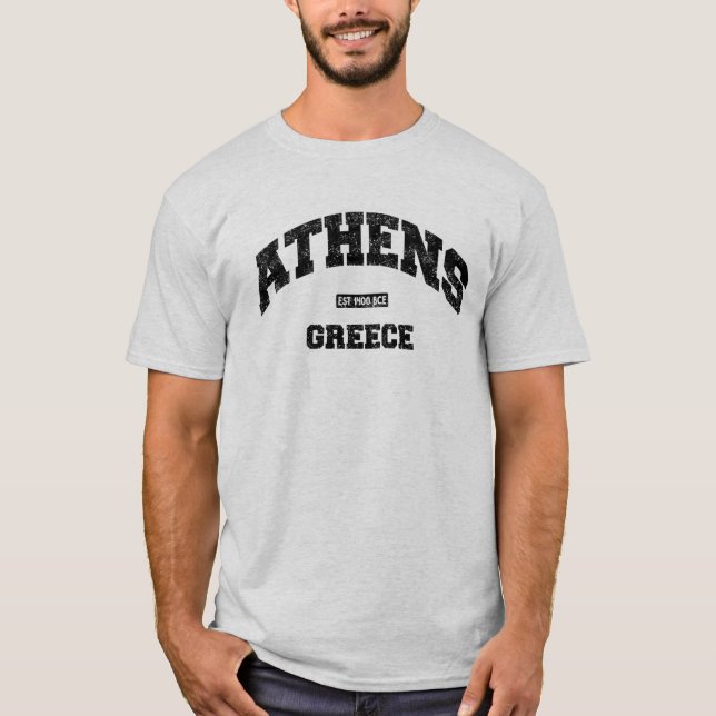 Athens, Greece Est. 1400 BCE Athletic Distressed T T-Shirt (Front)