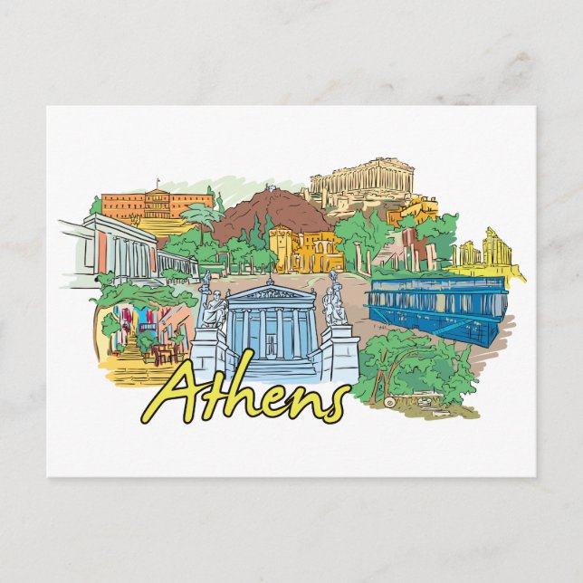 Athens, Greece Famous City Postcard (Front)