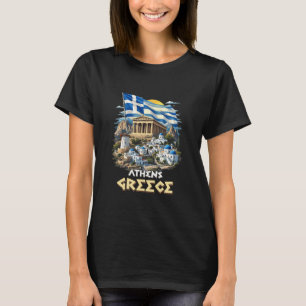 Athens Greece Flag Athens Souvenir Travel Vacation T-Shirt
