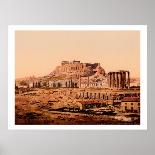 Athens Greece Jupiter Temple Poster