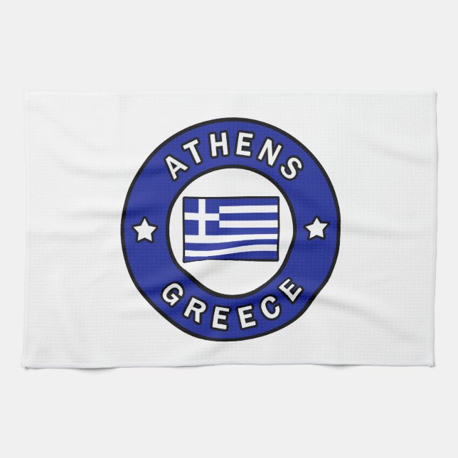 Athens Greece Kitchen Towel (Horizontal)