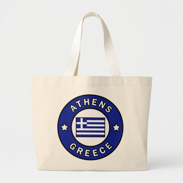Athens Greece Large Tote Bag (Front)