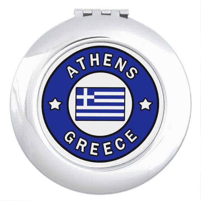 Athens Greece Mirror For Makeup (Front)