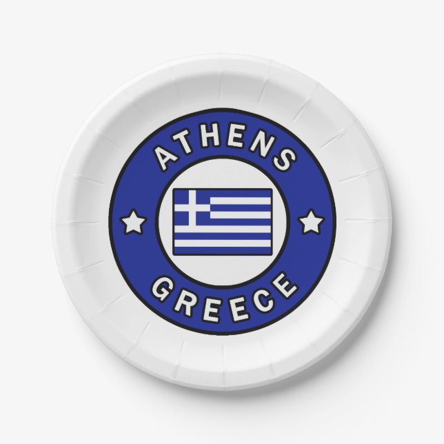 Athens Greece Paper Plates (Front)