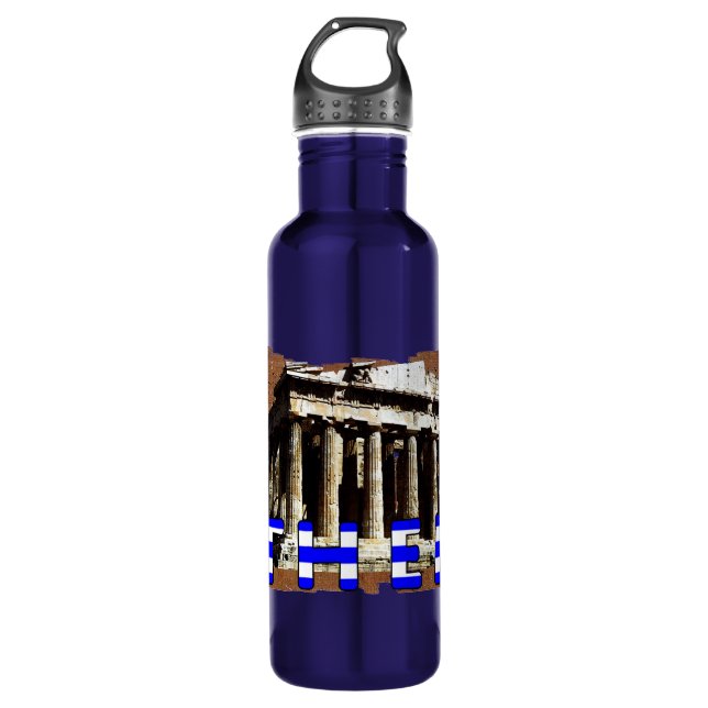 Athens Greece Parthenon Stainless Steel Water Bottle (Front)