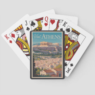 Athens Greece Parthenon Travel Art Vintage Poker Cards