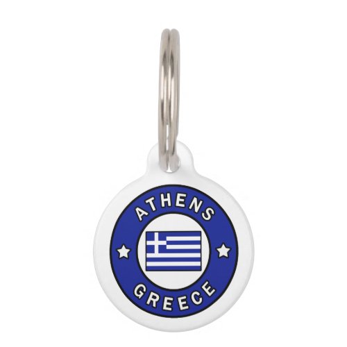 Athens Greece Pet Name Tag