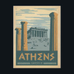 Athens, Greece Postcard<br><div class="desc">Anderson Design Group is an award-winning illustration and design firm in Nashville, Tennessee. Founder Joel Anderson directs a team of talented artists to create original poster art that looks like classic vintage advertising prints from the 1920s to the 1960s.</div>