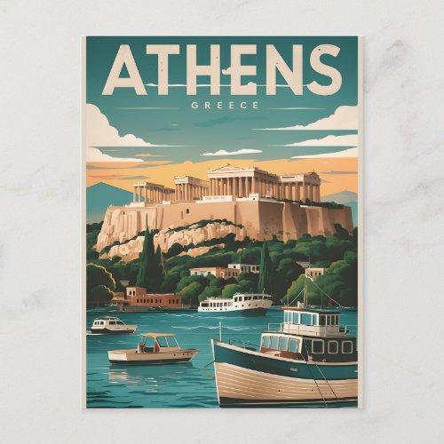athens greece  postcard