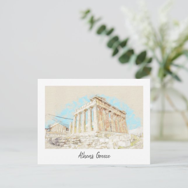 Athens Greece Postcard – Ancient City Travel (Standing Front)