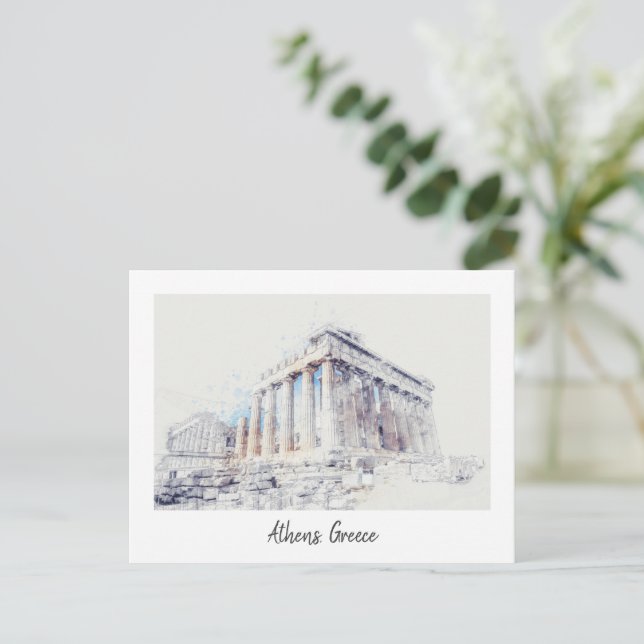 Athens Greece Postcard – Ancient City Travel  (Standing Front)