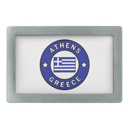 Athens Greece Rectangular Belt Buckle